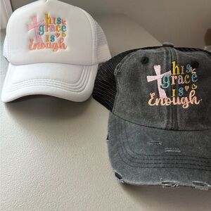 His Grace Is Enough Embroidered Caps - gravy